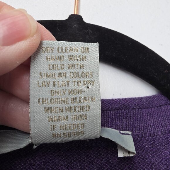 Nurture Sweater Dress Womens XL Purple Knit V Neck Empire Waist 3/4 Sleeve - Picture 8 of 10